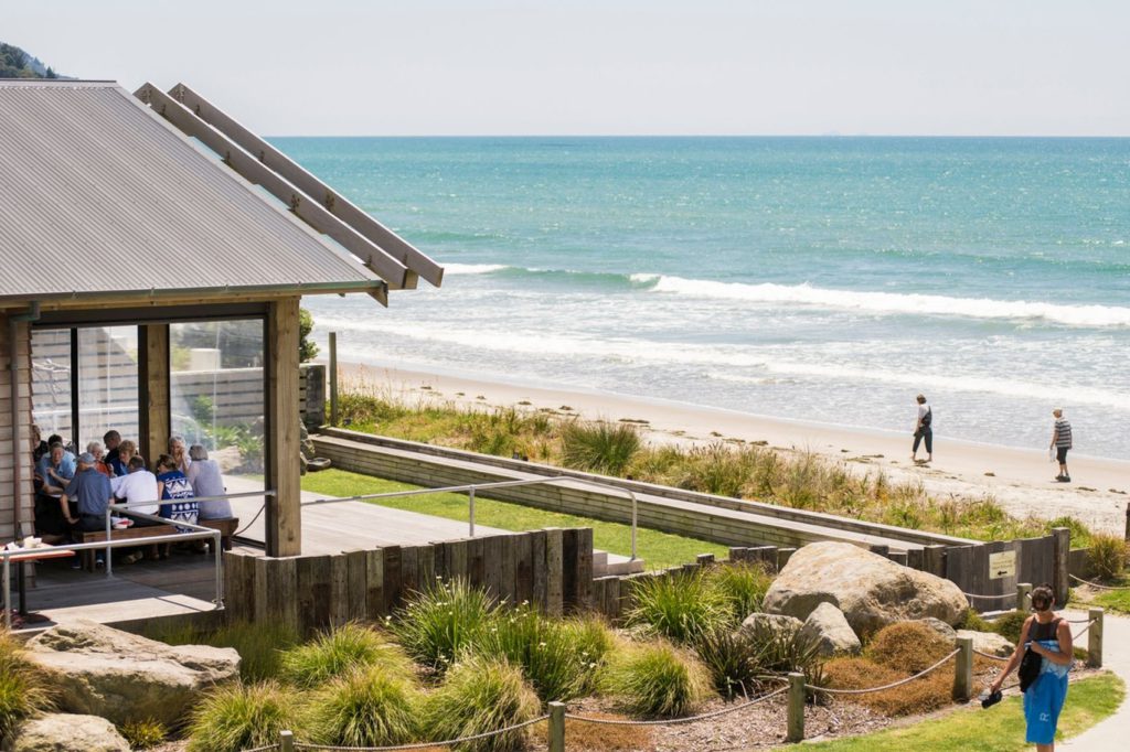 Flatwhite, a hugely popular eatery and bar, overlooking the beach. Credit Bay of Plenty NZ