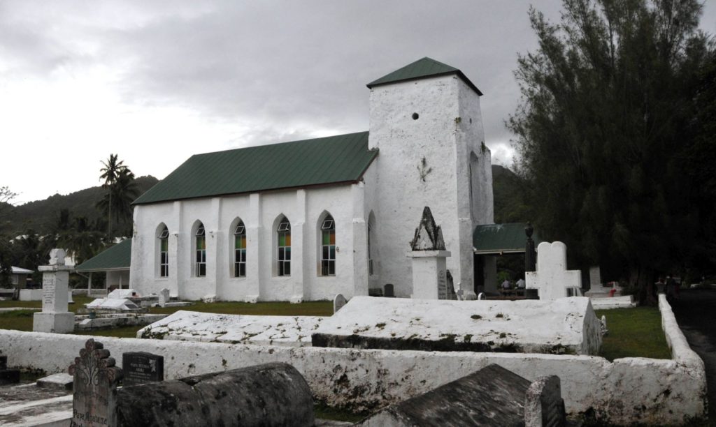 Built out of coral, Cook Islands Christian Church. credit cicc