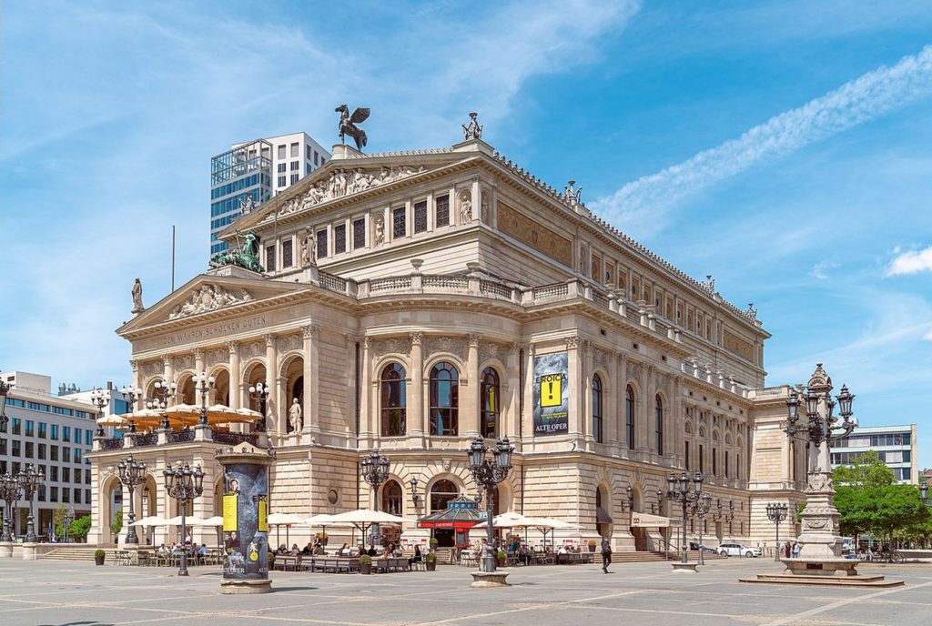 Rebuilt over decades, Frankfurt Opera House.