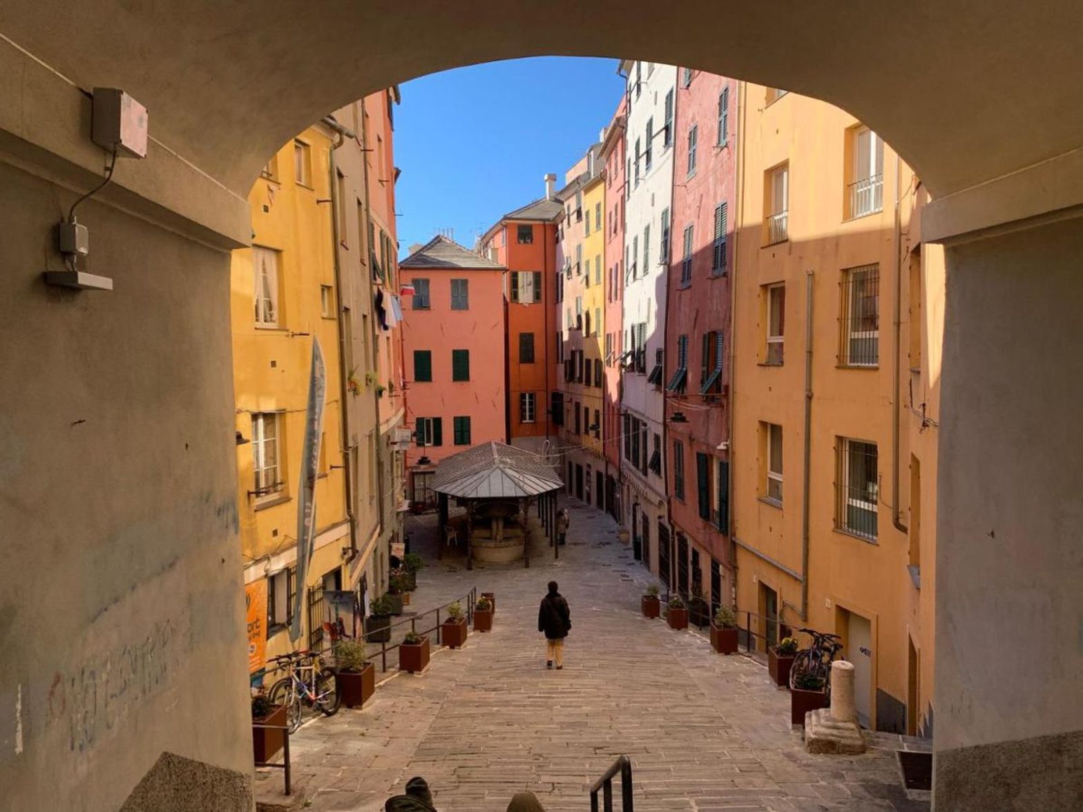 Genova's colourful caruggi.