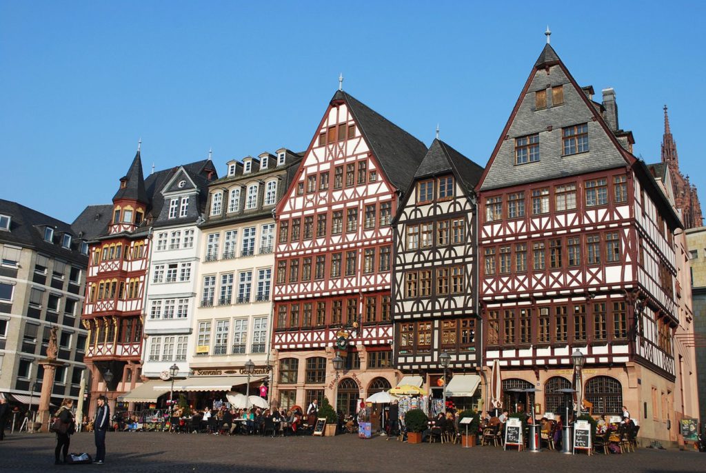 Timeless charm of medieval architecture in Frankfurt's Romerberg.