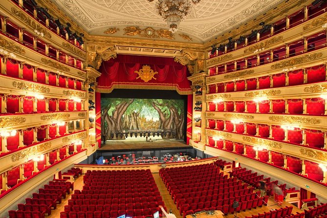 La Scala Theatre, Milan and its lavish interior.