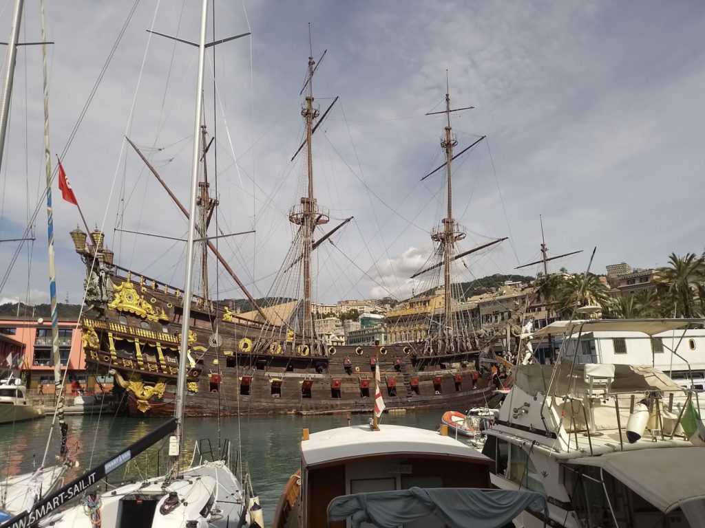 Replica of Christopher Columbus sailing ship, Santa Maria,  in Old Port