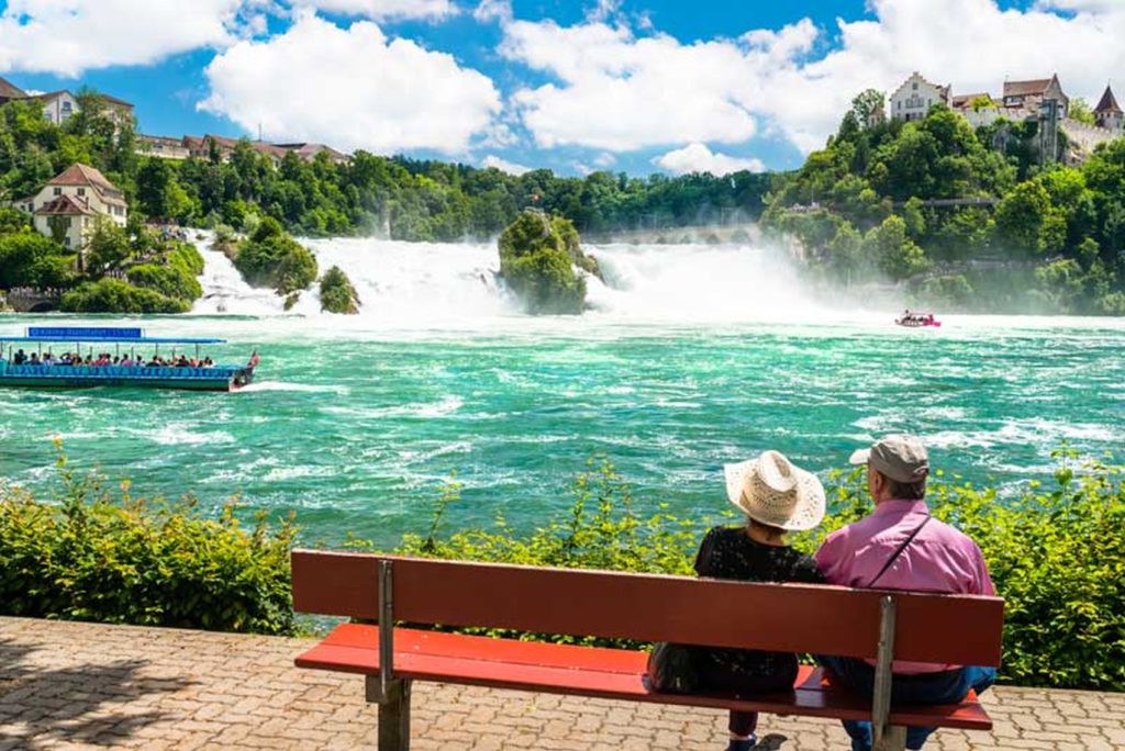 Gazing at the power of the Rhine Falls