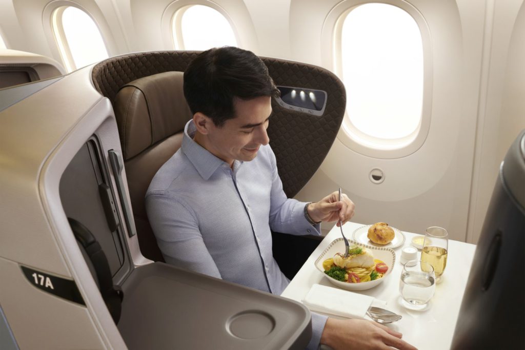 Singapore Airlines Business class dining