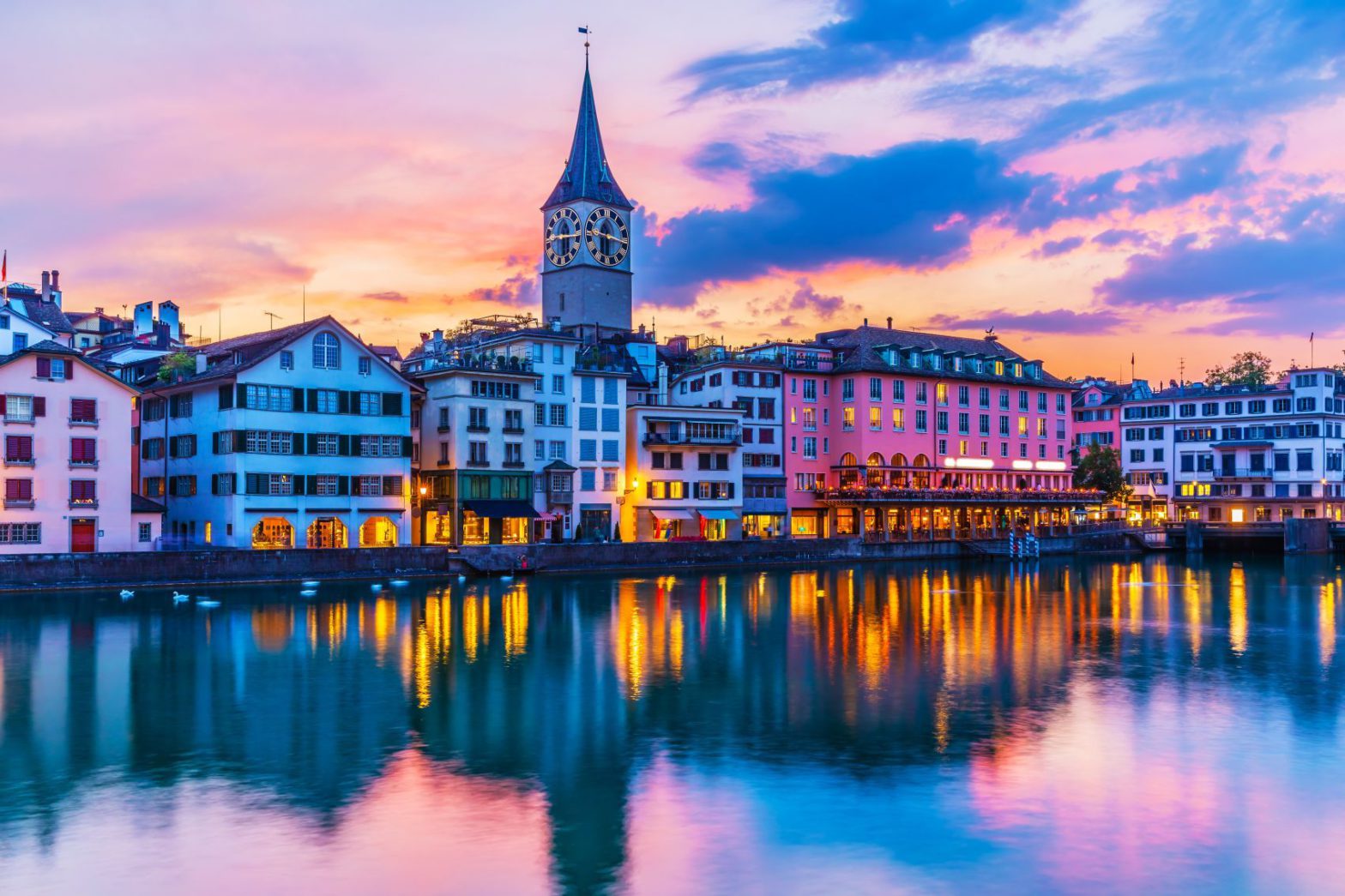 Reflective glory of Zurich's old town