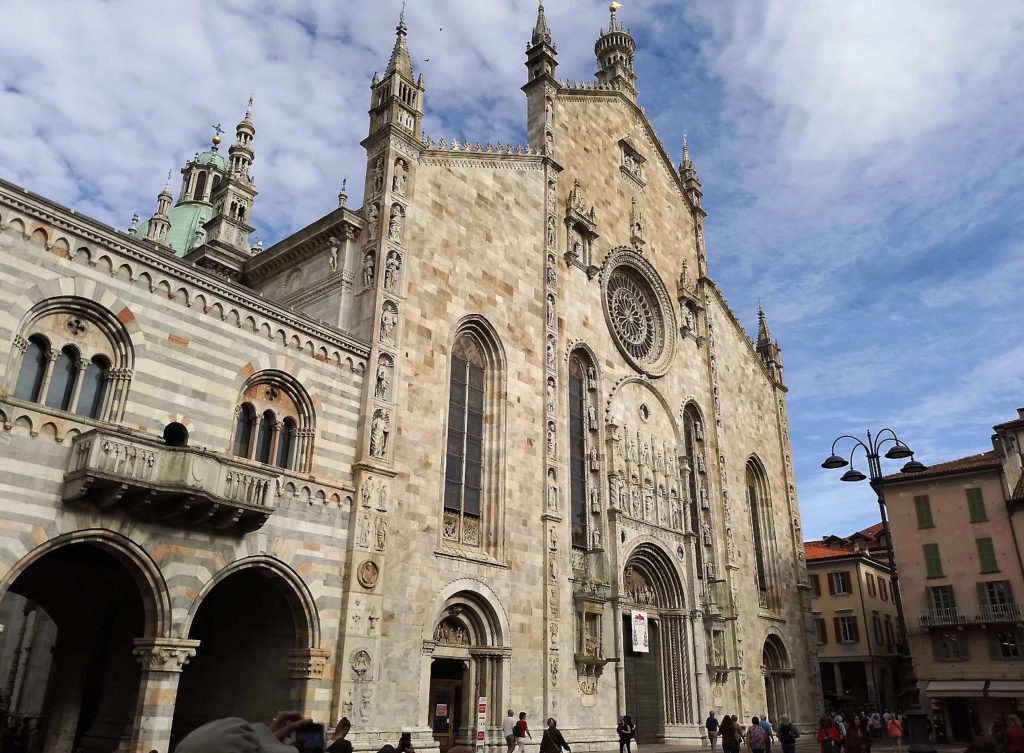 Façade of Lake Como's Cathedral