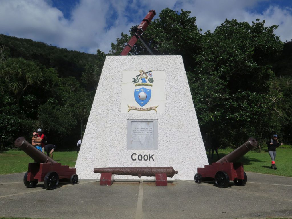 Cook monument at Ship Cove
