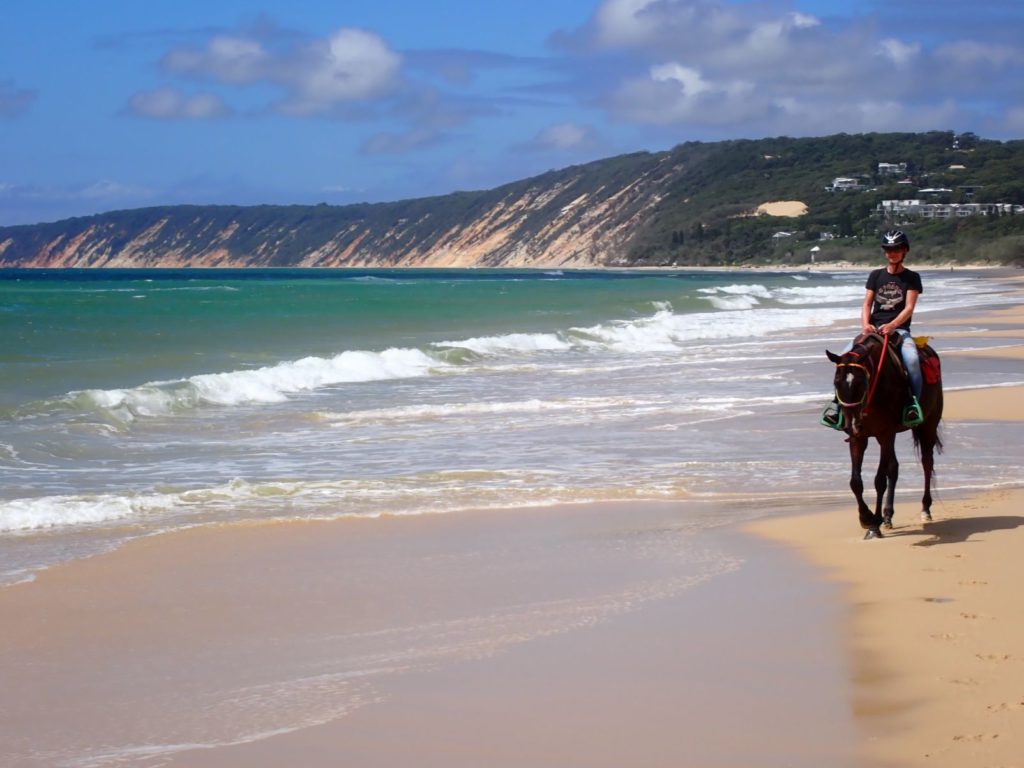 Horse riding on Rainbow Beach