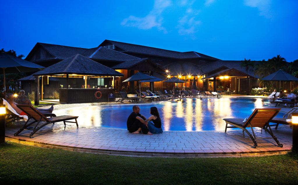 Poolside at Hilton Batang Ai resort