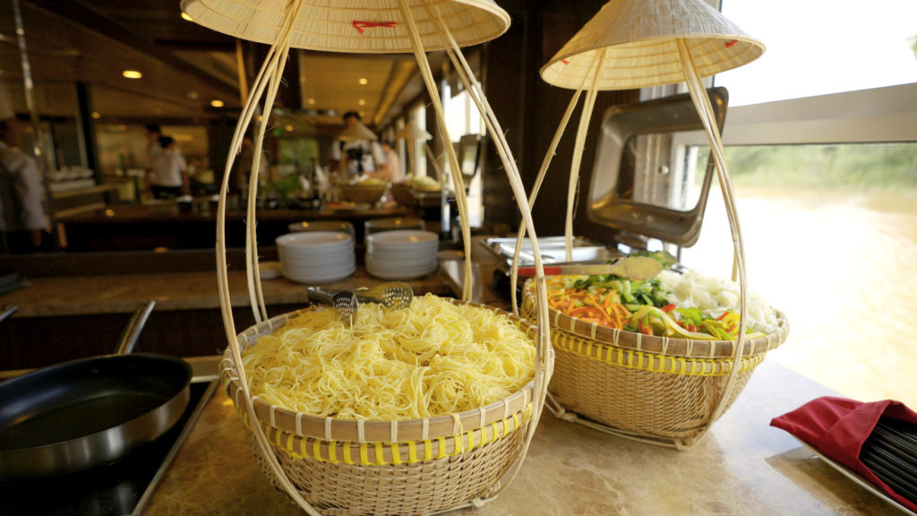 Asian Pho corner for breakfast at Lemongrass restaurant on APT Mekong Serenity
