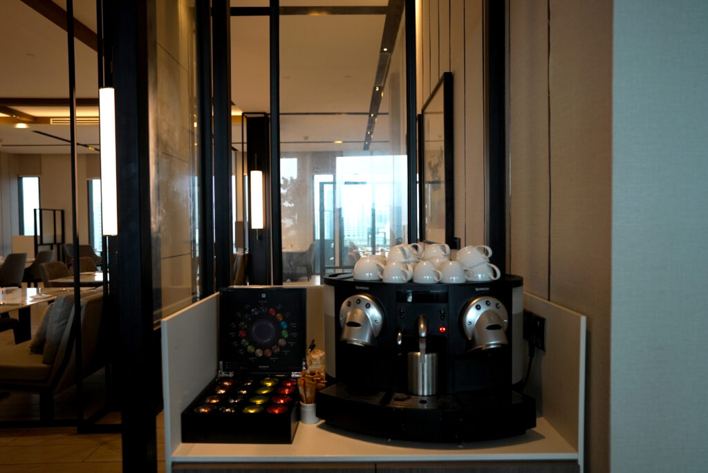 Coffee making facilities in the Pacific Lounge